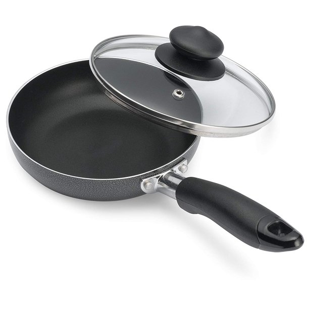 Frypan N/S 6" w/Glass Lid, Inside Surface: Non-Stick Aluminum Coating