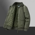 thumbnail image 6 of Wyobmus Men's Winter Heavyweight Bomber Jackets Fall Cotton Insulat Workwear Jacket Full Zip Windproof Work Coats Olive Green, 6 of 6