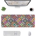 thumbnail image 2 of Pretty Mandala Ceramic Rainbow Mouse Pad XL Extended Mouse Mat, Non Slip Rubber Base Stitched Edge Gaming Pc Large Mice Pad 31.5 X 11.8 Inch, 2 of 6