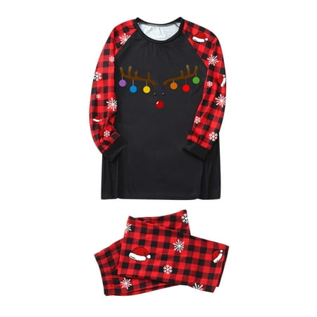 

NECHOLOGY Matching Family Pajama Set Daddy Dad Sleepwear For Christmas Family Matching Christmas Pajamas Family of 3 Suit Black Large
