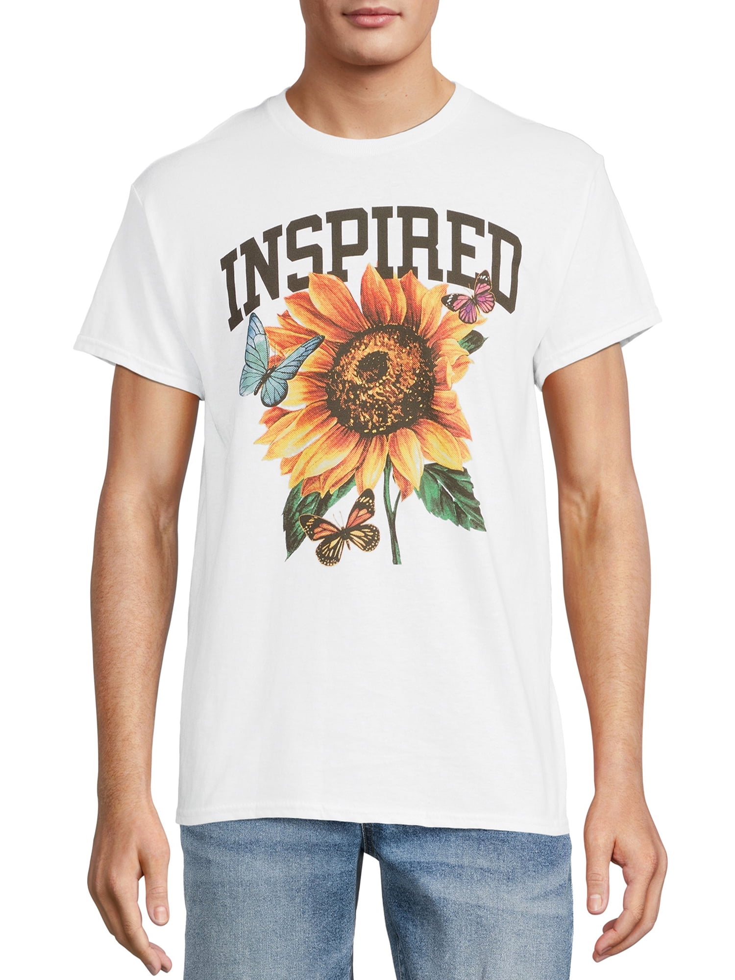 Humor Men's & Big Men's Inspired Sunflower Graphic T-Shirt