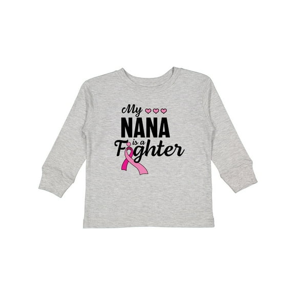 Inktastic Breast Cancer Awareness My Nana is a Fighter Boys or Girls Long Sleeve Toddler T-Shirt