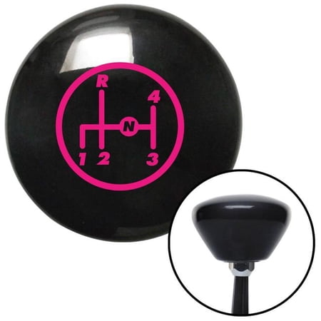 American Shifter Pink 4 Speed Shift Pattern - 4UR-RDL Black Retro Shift Knob with M16 x 1.5 Insert Brody