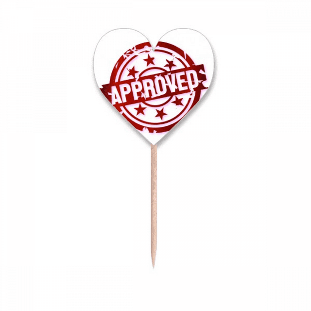 Marque d'Approbation Sceller les Drapeaux de Cure-Dents Art Déco Coeur Lable Cupcake Pics
