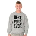 thumbnail image 3 of Best Pops Ever Dad Grandpa Far Day Men's Big & Tall Crewneck Sweatshirt Brisco Brands 5X, 3 of 5