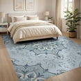 thumbnail image 3 of ODIKA 8'x10' Washable Area Rug Boho Botanical Traditional Scrollwork Border Surrounding Dorm for Dining Room, Large Office, Lounge, Non-Slip Chair-Friendly Mat, 3 of 7