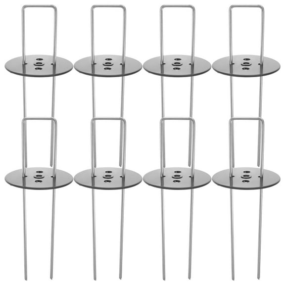 20 Sets Landscape Stakes Metal U-Shaped Stakes Grass Anchoring Fabric Fixing Stakes