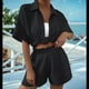thumbnail image 4 of Conjuntos de Dos Piezas de Pantalones Cortos de Verano para Mujer, Top, Pantalones Cortos, Ropa de Descanso, Playa, Vacaciones, Chándales, Negro, XL, 4 of 7