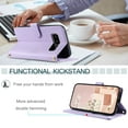 thumbnail image 5 of Crossbody Strap Case for Samsung Galaxy Note 8 Wallet PU Leather Elegant Diamond Patterned Credit Card Holder Full Body with Wrist Lanyard Strap Soft TPU Bumper Magnetic Closure Phone Cover,Purple, 5 of 10
