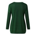 thumbnail image 5 of Camisetas de manga larga con cuello redondo y estampado informal de Navidad para mujer, blusa con bolsillos, camisetas Pompotops  gfhjh15199, 5 of 5