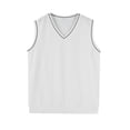 thumbnail image 5 of Huankd V Neck Sweater Vest Casual Men Sleeveless Slim Fit Knit Pullover Sweaters Solid Color Lightweight Spring Jumper Tops White 3XL, 5 of 5