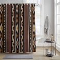 thumbnail image 3 of Abstract Stripes Shower Curtain, Brown Aztec Native Tribal Stripes Geometric Waterproof Shower Curtain Set with 12 Hooks Lightweight Bath Curtains Fabric Bathroom Decor 72x72 Inches, 3 of 9