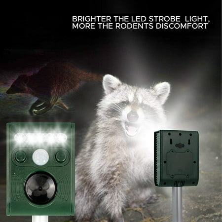 Aspectek Ultrasonic Animal Repeller Solar Battery Powered Ultrasonic
