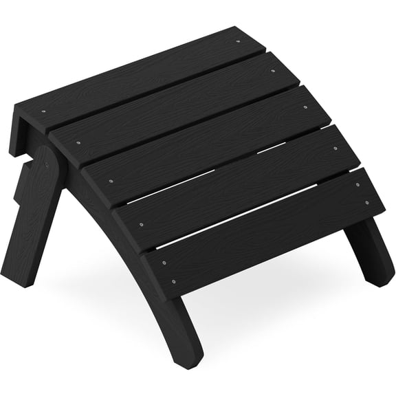 PetFurnishn Adirondack Ottoman, Patio Foot Rest, Adirondack Foot Rest, Folding Adirondack Footstool, Weather Resistant for Adirondack Chair, Widely Used for Outdoor, Porch,Garden,Fire Pits-Black