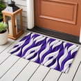 thumbnail image 5 of Dark Purple White Stripes Washable Small Entryway Area Rugs 2'x3', Abstract Geometric Aesthetic Striped Low Pile Throw Rug Non-Slip Sturdy Edge Binding Carpet for Front Door Floor Room Entry, 5 of 9