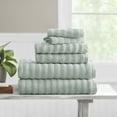 thumbnail image 2 of Mainstays Performance Cotton 6-Piece Bath Towel Set, Super Soft Quick Dry Fade Resistant, Textured Light Green, 2 of 9
