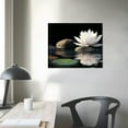thumbnail image 4 of Acheng  Zen Canvas Wall Art White Lotus Bloom in Water Picture Flowers Stone Spa Painting for Yoga Meditation Room Bathroom Prints Wall Decor Frame (Zen - 2, 12x18inch) 20x16in, 4 of 6