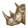 thumbnail image 4 of Hi-Line Gift Ltd 75642-B-GD Rhinoceros Head Wall Mount Art Gold Color, 4 of 5