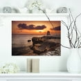 thumbnail image 1 of Beach Sunset with Ancient Ruins - Oversized Beach Canvas Artwork, 1 of 3