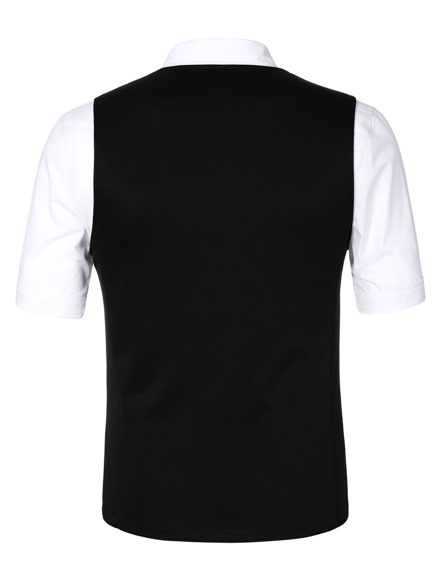 Unique Bargains Men's Button Down V Neck Sleeveless Two Pockets Vests