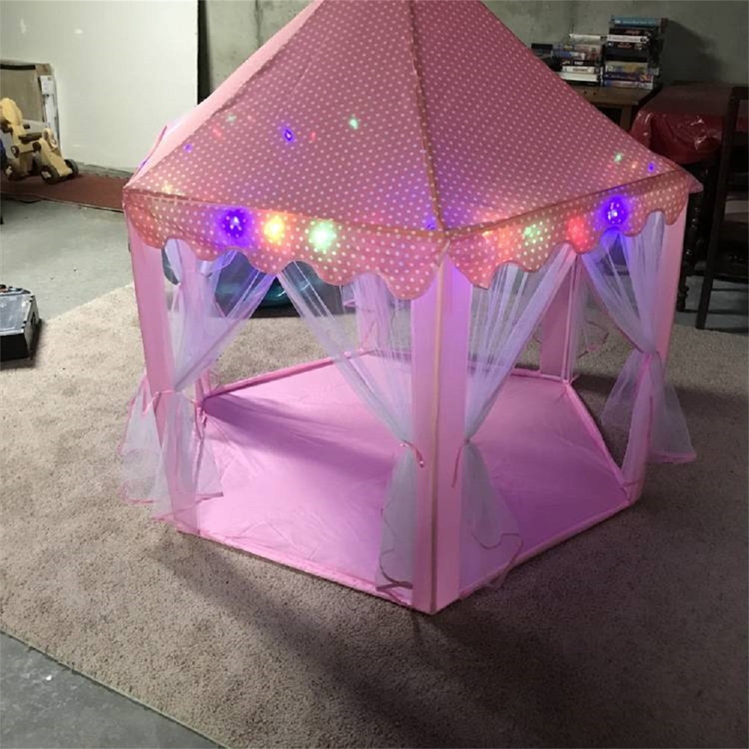 CIPACHO Tents for Girls with 4 Color Lights, Princess Castle Play House for Child, Outdoor Indoor Portable Kids Children Play Tent, CIPACHO Tents for Girls with 4 Color Lights, Princess Castle Play House for Child, Outdoor Indoor Portable Kids Children Play Tent,