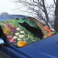 thumbnail image 3 of Xoenoiee Cat Flower Print Windshield Cover for Ice and Snow, Windshield Frost Cover with Elastic Strap, Windproof Double Strap Design Waterproof Car Windshield Snow Cover, 3 of 7
