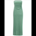 thumbnail image 2 of Vestido de Cintura Alta con Hombros Descubiertos, Verde Frijol, Talla M, 2 of 10