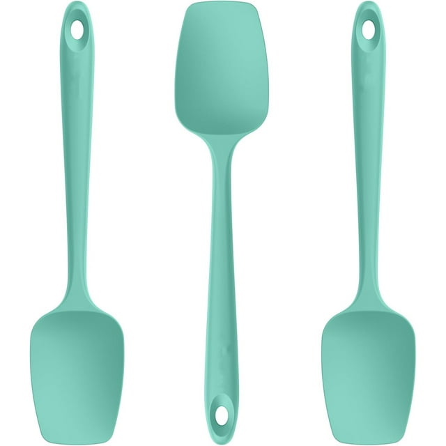 Juego de espátulas de silicona para cuchara, resistente al calor, cuchara de goma flexible de grado alimenticio, antiadherente, para cocina y hornear, juego de 3 utensilios