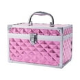 thumbnail image 1 of Case de maquillaje de arte de almacenamiento de arte de uñas Caja de almacenamiento de maquillaje multifunción resistente Rosa, 1 of 8