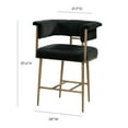 thumbnail image 2 of TOV Furniture Astrid Grey Velvet Counter Stool with Antique Brass Frame, 2 of 9