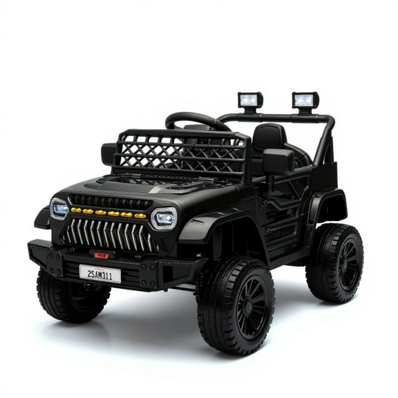 Garvee Kids Ride On Truck Car TR2311 with Remote Controller, LED Lights & Music, Age 3 , Black