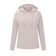 thumbnail image 5 of Lenpel Women's Hoodies Soft Warm Long Sleeve Solid Textured Casual Pullover Sweaters Fall Fashion Outfits, 5 of 6
