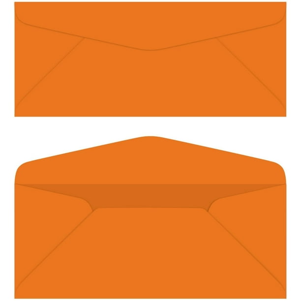 Cosmic Orange 10 Business Color Mailing Envelopes 4 1/8 X 9 ½ inches