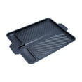 thumbnail image 4 of Aluminum Alloy Korean Style Grilling Pan Rectangle Portable for Cooking Roasting, 4 of 8