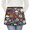 Skull and Flower-2, variant on Skull and Flower Gothic Pattern Server Half Apron with Pockets,22.8 X 11.8 Inch Half Waist Design with Black Trim,Restaurant Waitstaff Uniform