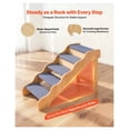 thumbnail image 3 of Wood Dog Stairs 5 Step, Pet Stairs for High Bed Sofa, 150lbs Capacity, Non-Slip Climb Aid for Small Medium Large Dogs Cats, Senior Pets, 3 of 9