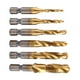 thumbnail image 5 of 6 brocas HSS con revestimiento de titanio, rosca métrica M3-M10, vástago hexagonal de 1/4", 5 of 15