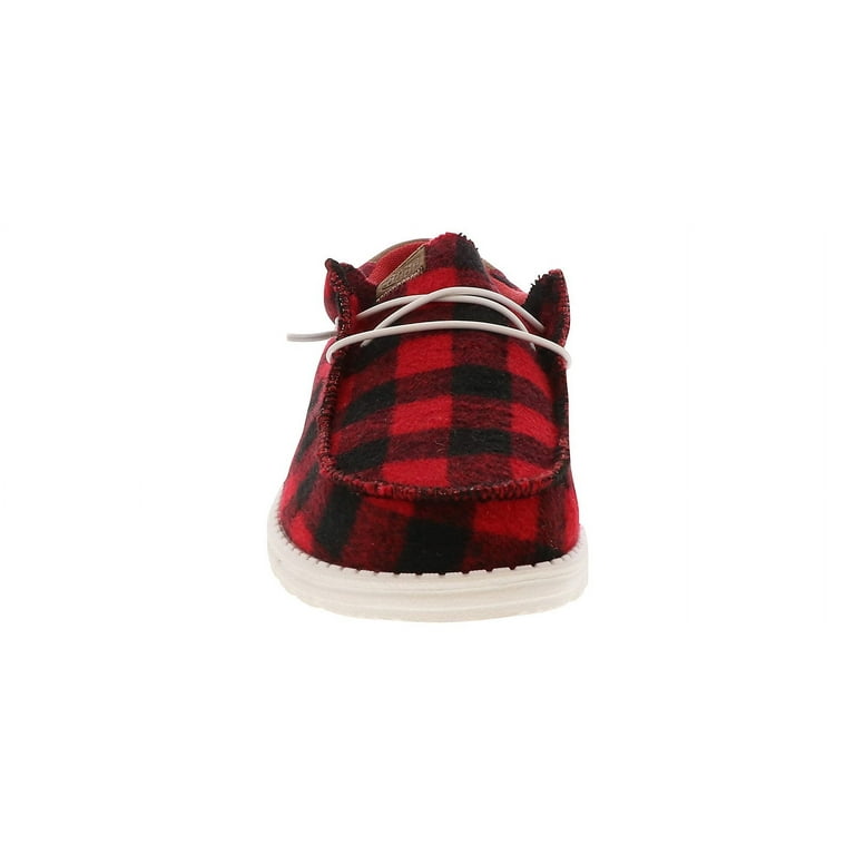 HEYDUDE 40657-610 Wally Buffalo Plaid Casual Shoes for Men Red