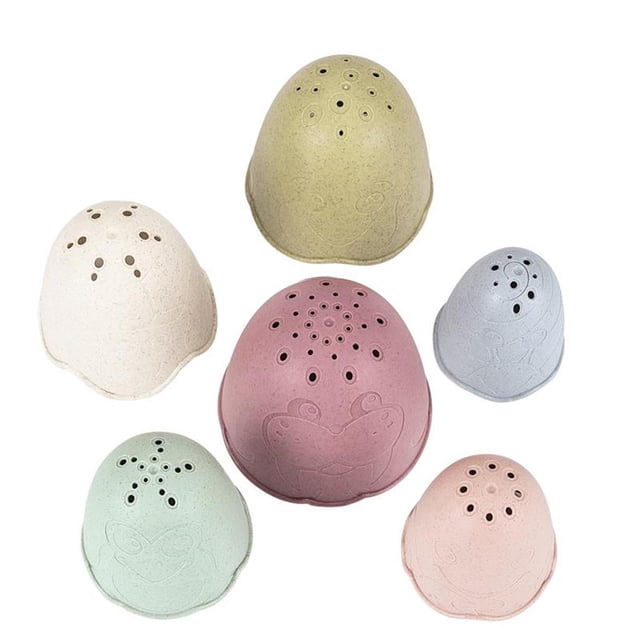 Vasos apilables de plástico de 6 piezas que construyen actividades divertidas, Estilo A Sunnimix Juguetes para niños tazas apilables