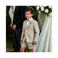 thumbnail image 4 of Boys Linen Short Suit Slim Fit 2 Pieces Summer Beach Wedding Suits Kids Lightweight Linen Jacket Shorts Set, 4 of 6
