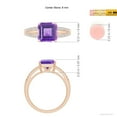 thumbnail image 4 of ANGARA Natural 2 Ct. Amethyst with Diamond Classic Ring in 14K Rose Gold for Women (Ring Size: 6), 4 of 9