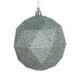 thumbnail image 1 of Vickerman M177454DG 6 in. Celadon Glitter Geometric Christmas Ornament Ball - 4 per Bag, 1 of 2