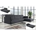 thumbnail image 2 of US Pride Furniture Ella Contemporary Fabric Upholstered Right Facing 2-Piece Sleeper Sectional Sofa, Black, 2 of 5