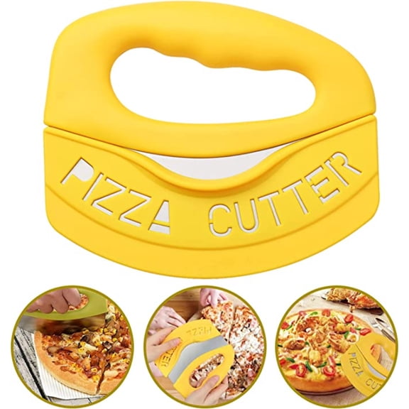 SNNROO Pizza Cutter Food Chopper- Super Sharp Blade Premium Stainless Steel Pizza Cutter Rocker w/Single Slicer and Cover/Sheath