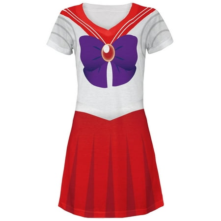 Anime Mars Sailor Costume All Over Juniors V-Neck Dress