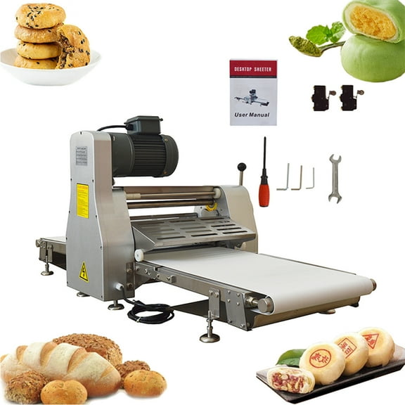 INTBUYING Commercial Dough Sheeter Electric Reversible Pastry Machine 400mm