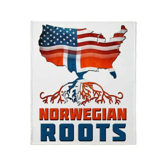 CafePress - American Norwegian Roots Throw Blanket - Soft Fleece Throw Blanket, 50"x60" for All Ages