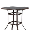 thumbnail image 5 of Ktaxon 40" Patio Dining Table, Bar Height Table with Tempered Glass Top, Square Table for Outdoor and Indoor, Porch, Deck, Yard, Brown Frame, 5 of 7