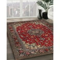 thumbnail image 3 of Ahgly Company Machine Washable Indoor Round Traditional Saffron Red Area Rugs, 4' Round, 3 of 7