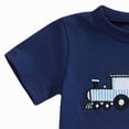 thumbnail image 3 of HCNTES Baby Boy Easter Outfits Toddler Boys Summer Clothes Short Sleeve Truck Embroidery Boy Cloths Set, 3 of 8